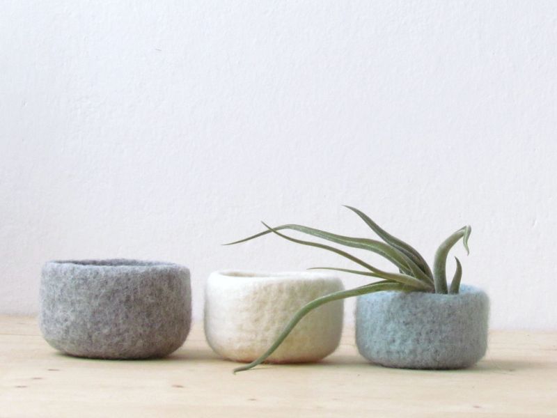 Felted wool bowls