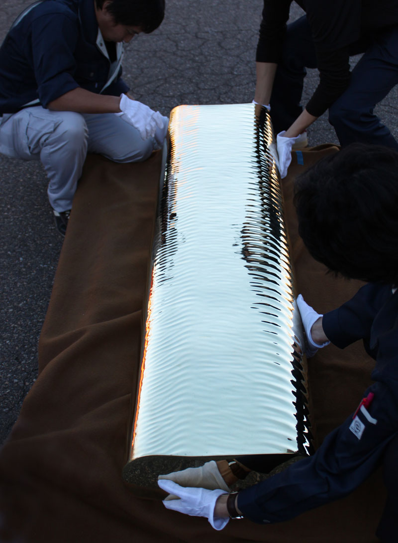 Brass Bench Is Covered In Golden Design