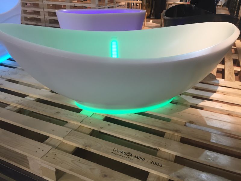 Freestanding bathroom bathtub with light