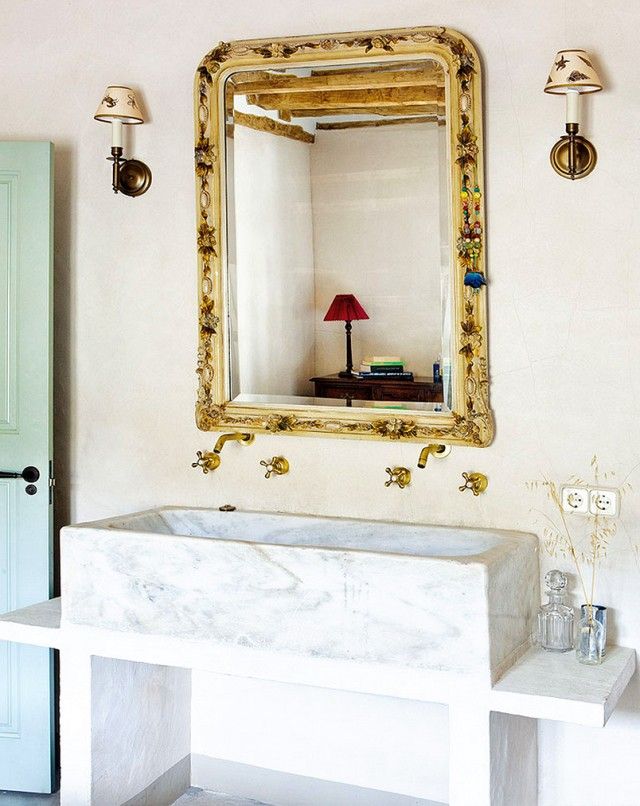 Mirror And Wall Sconces For A Spanish Bathroom 