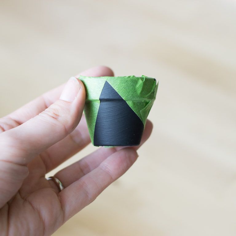 Modern Mini Painted Plant Pots - tape