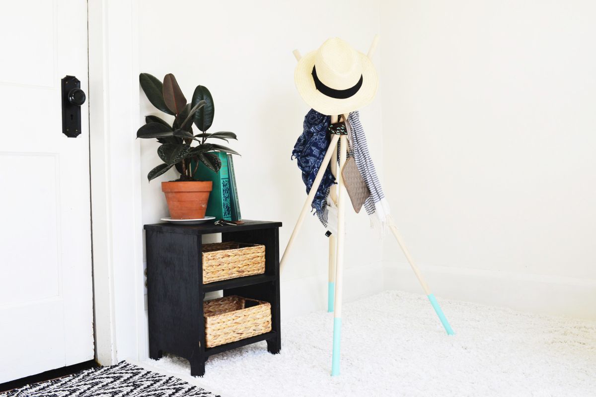 Paint dipped coat rack