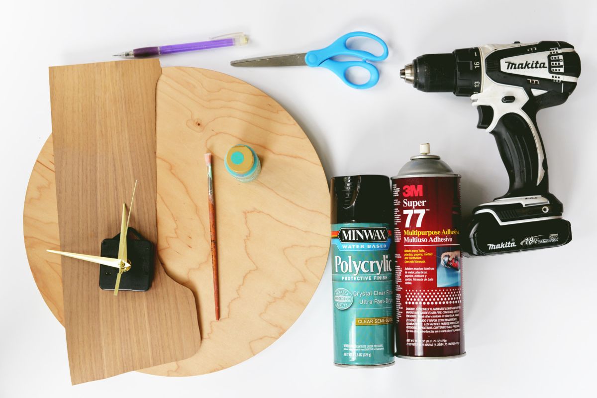 DIY Modern Wood Wall Clock Supplies