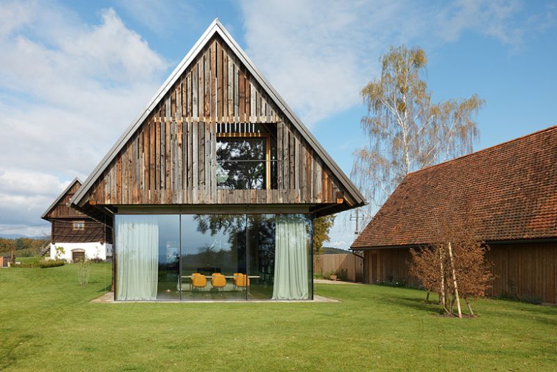 Haus P barn renovation glazed facade on ground floor