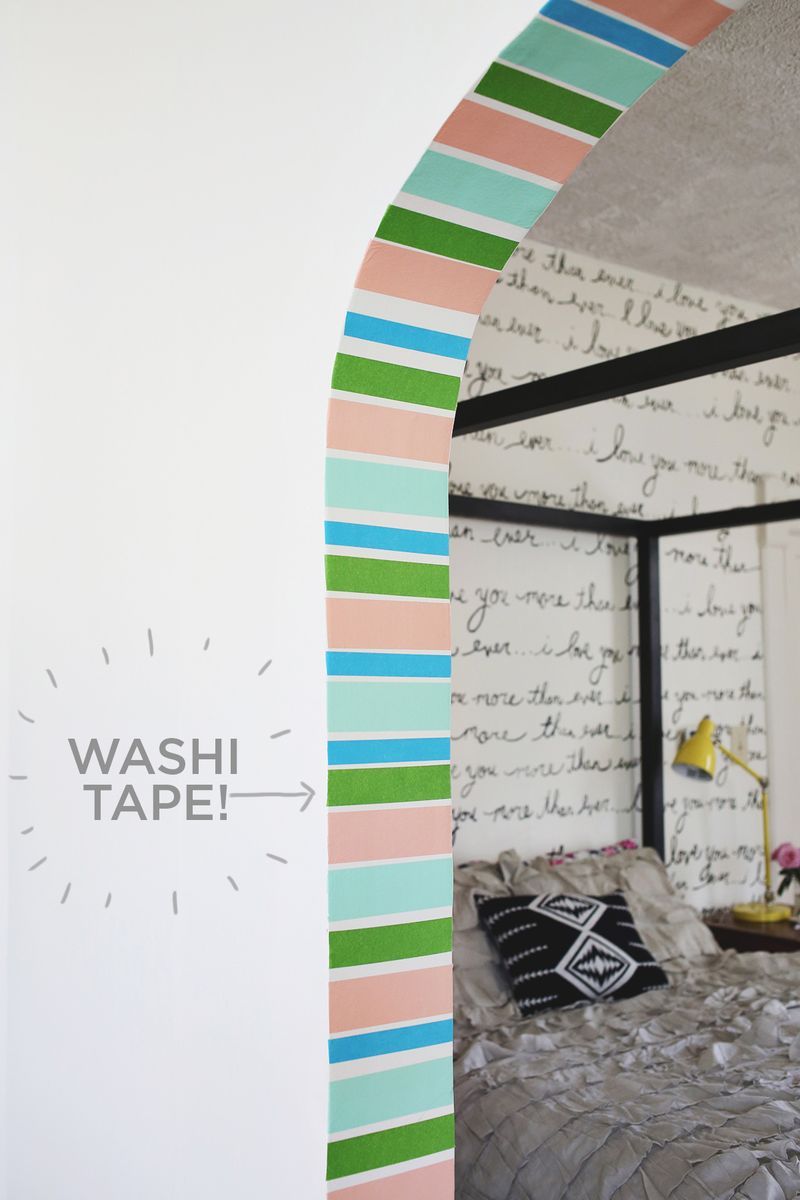 Washi tape stripe doorway