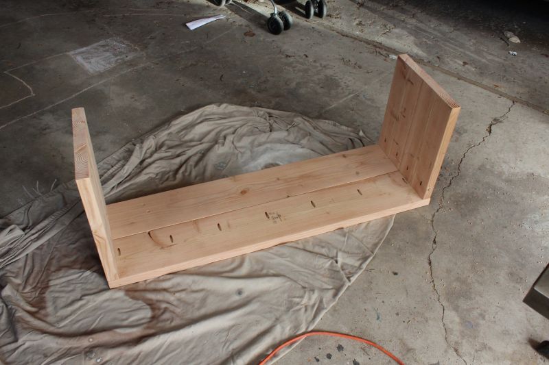 DIY Industrial Bench-secure the legs