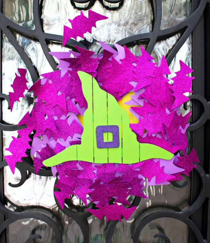 Halloween Front Door Bat Wreath DIY