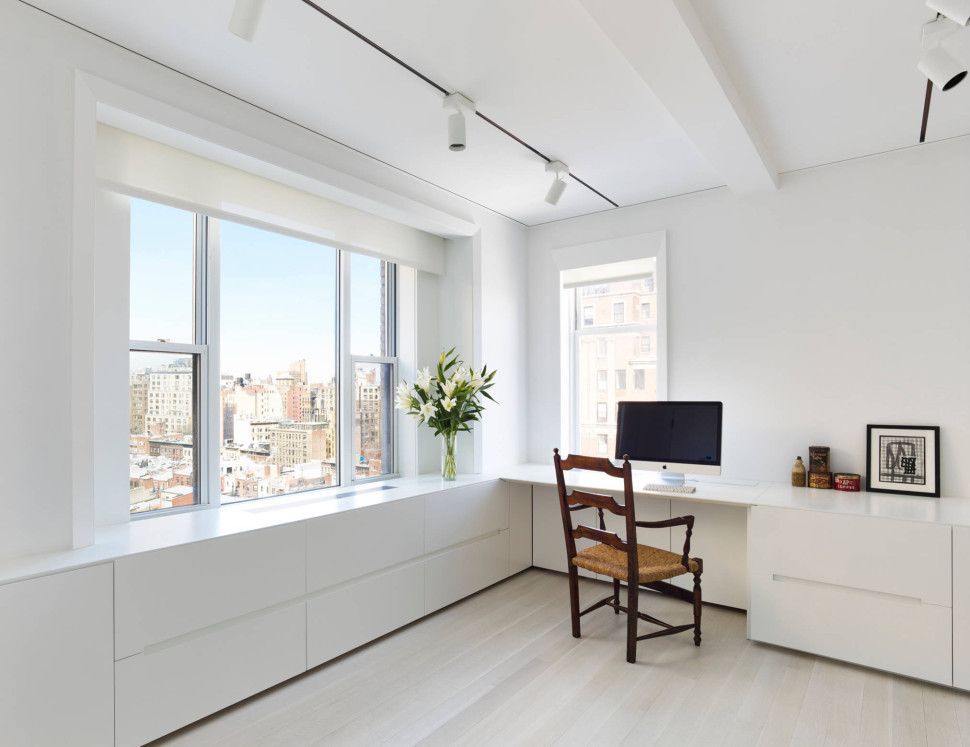 White office room - wall desk