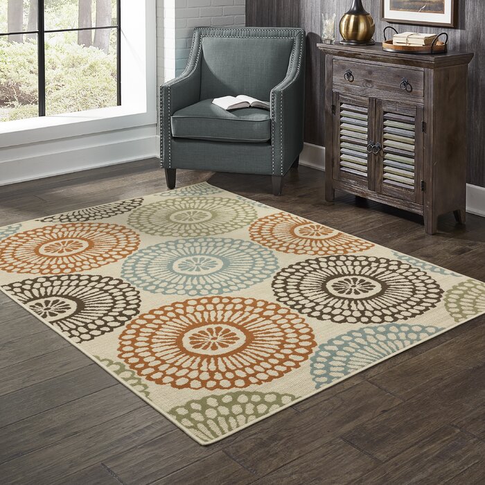 Beige Floral Rug