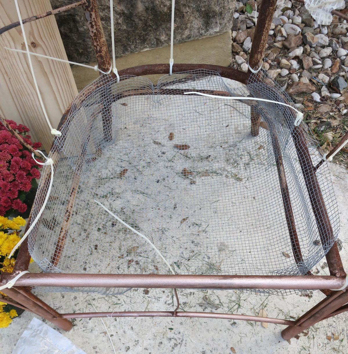 Turn a Chair into a Garden Bed wire