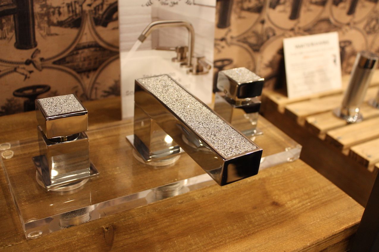 Watermark offers faucets that add a touch of understated bling to the bathroom.