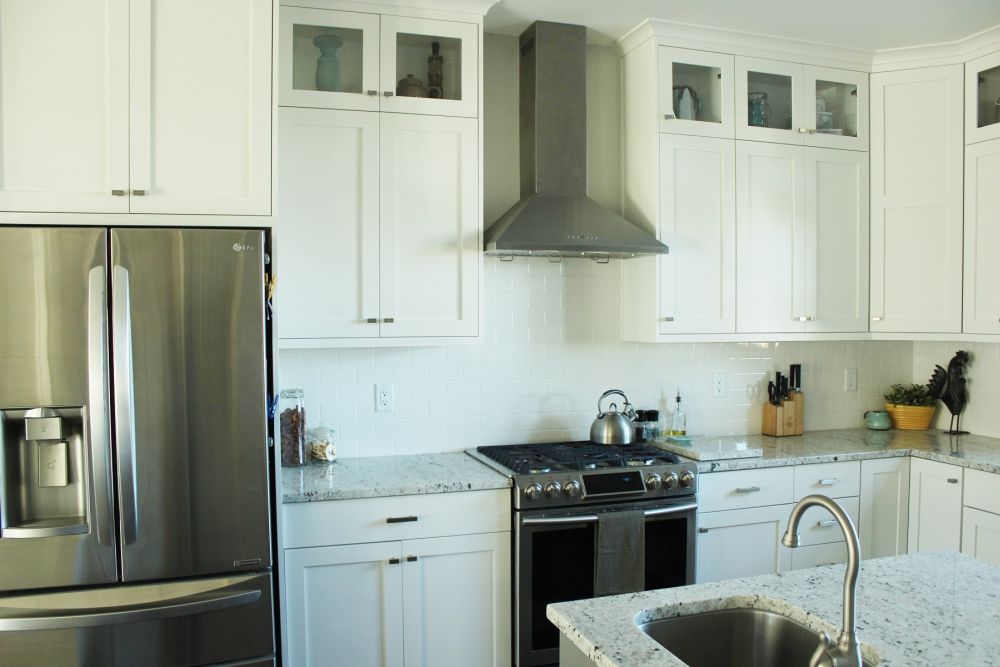 A stainless steel refrigerator