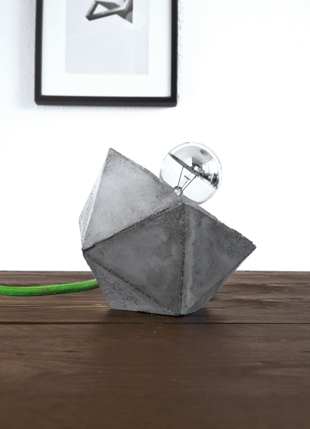 Geometric desk concrete lamp