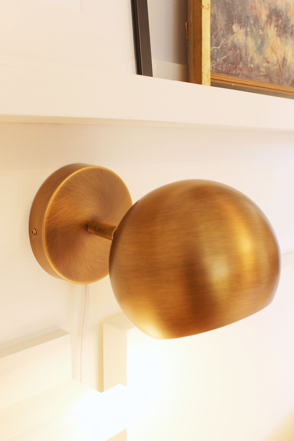 single brass ball sconce