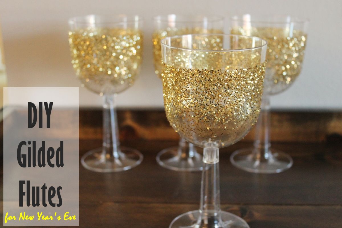 DIY Gilded Champagne Flutes