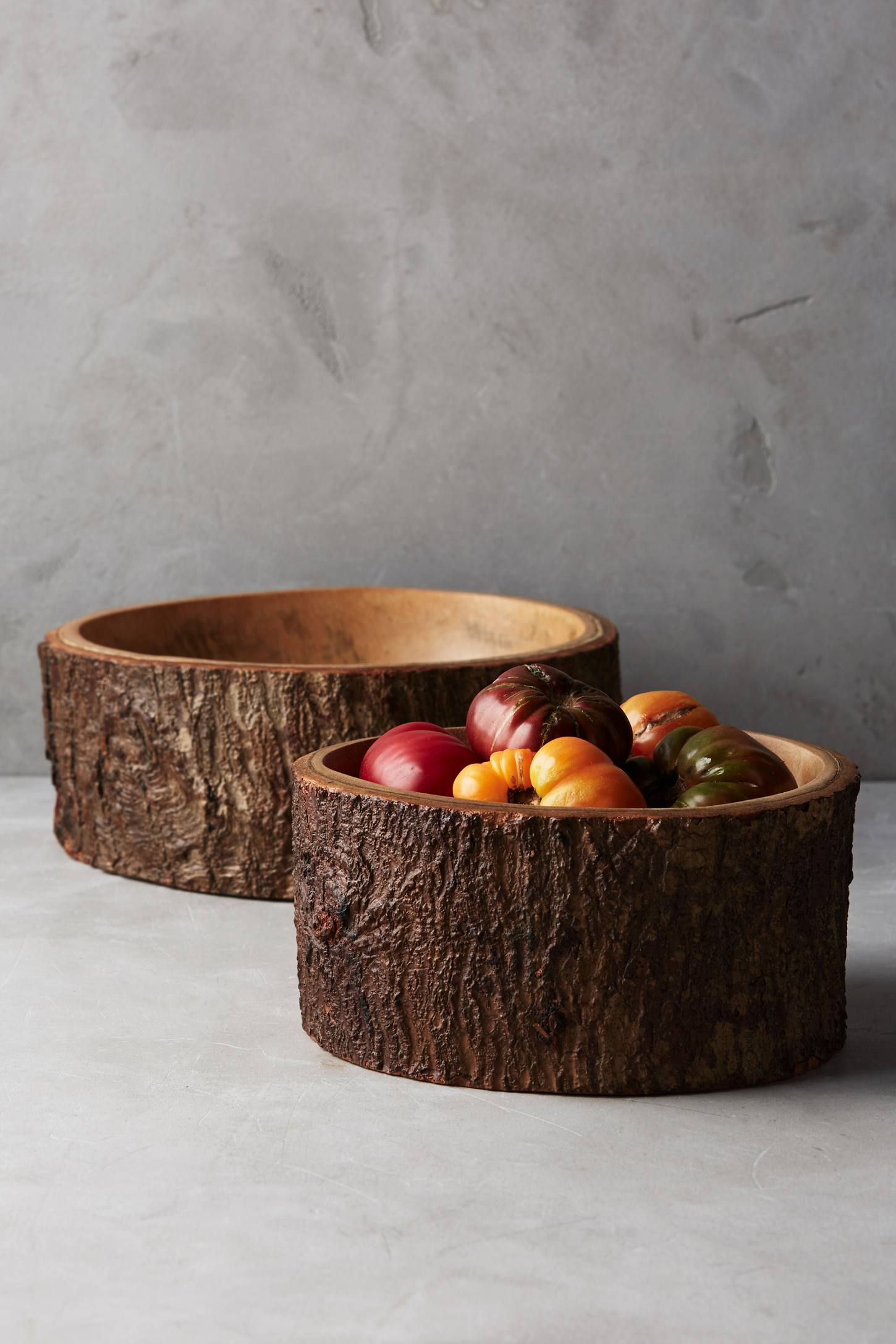 Wood bark lined bowl