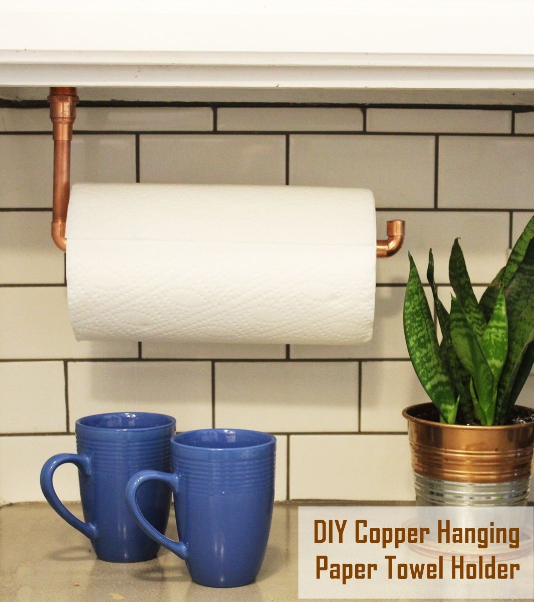 Paper towel holder from leather, wood / Kitchen roll holder