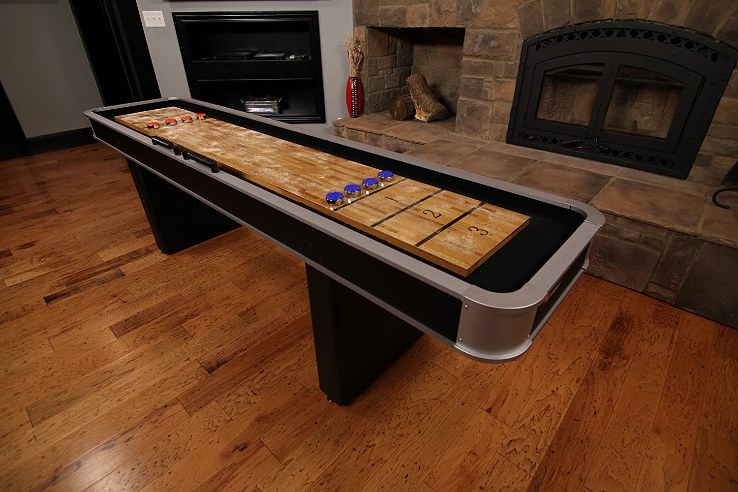 game room decor An Indoor Shuffleboard Table