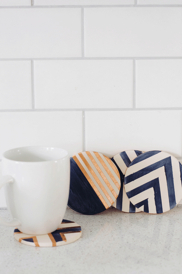 DIY indigo coasters