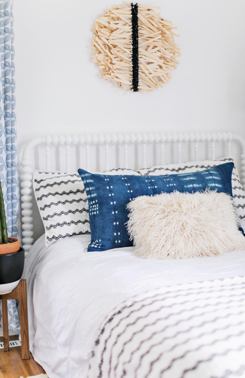 DIY indigo throw pillow