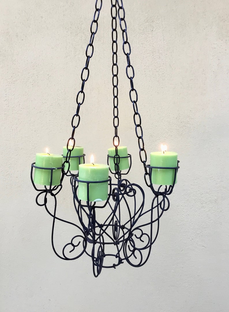 Vintage Hanging Candle Outdoor Chandelier