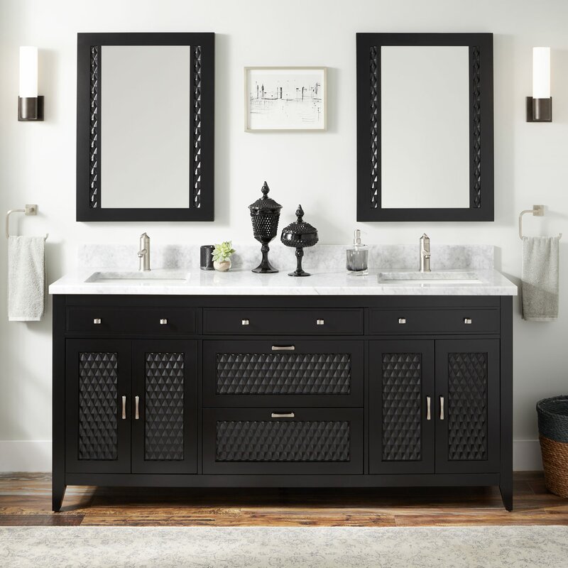 Modern double-sink vanity with generous storage