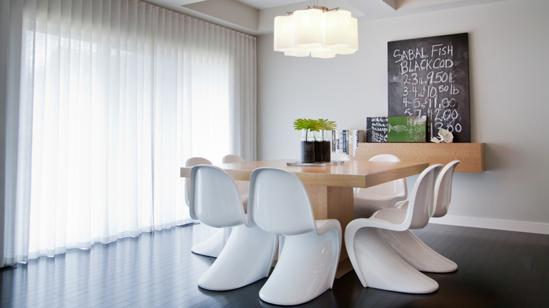 Black and white panton chairs