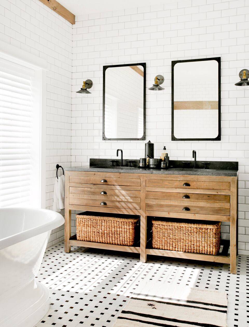 A Black-and-White Bathroom Beauty in Rochester - Midwest Home