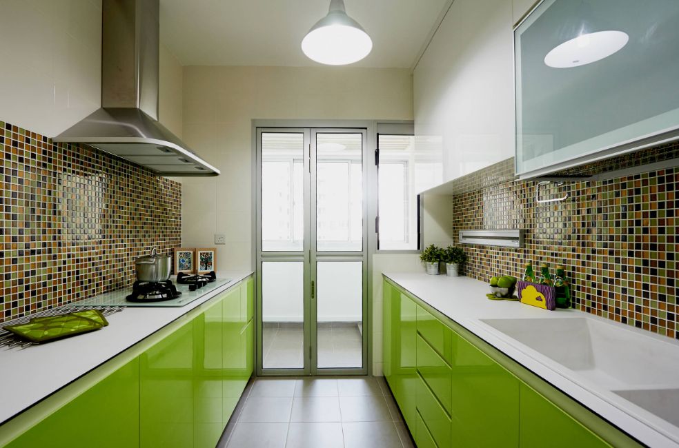 Greenery Kitchen Lower Cabinets 