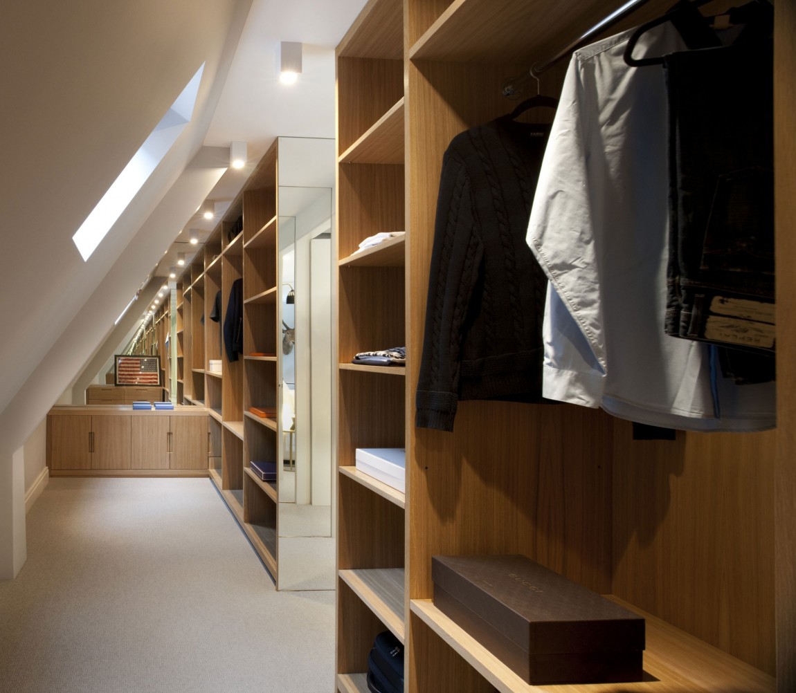 Attic walk in closet design