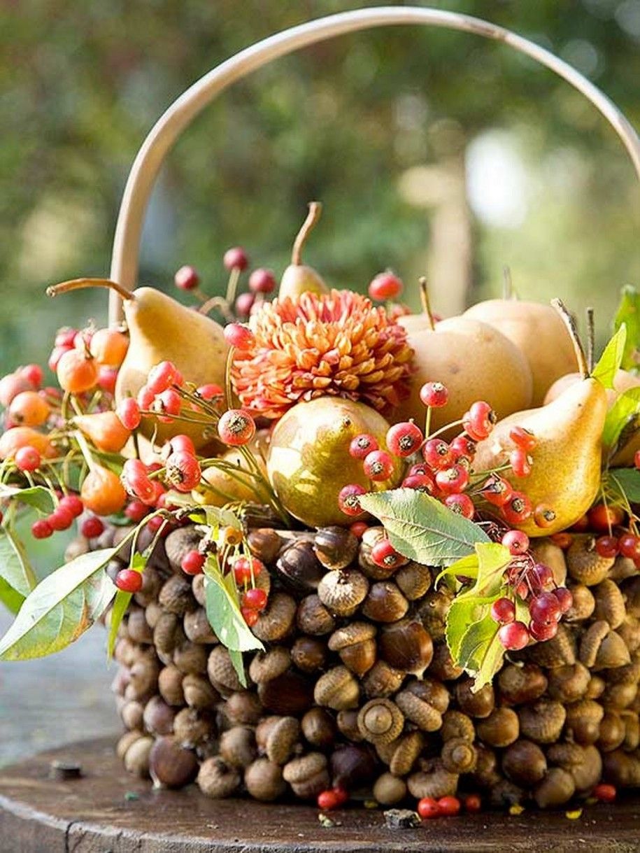 Christmas basket centerpiece