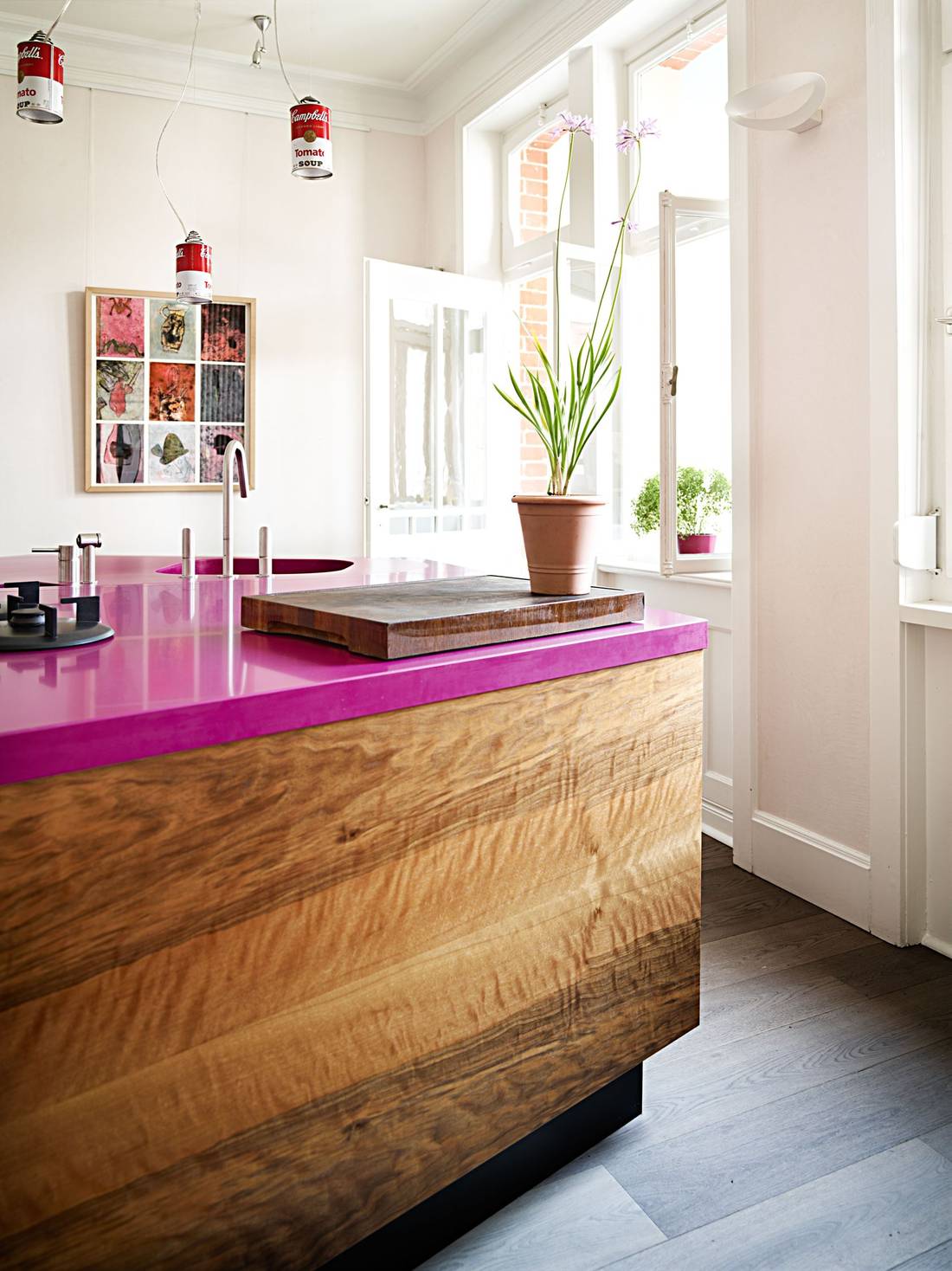 Hot pink quartz countertops