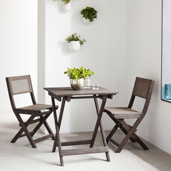 Portside folding textilene bistro chairs