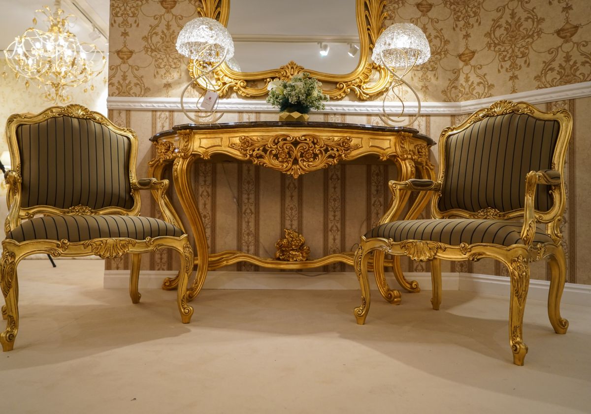 White and gold luxury workspace-desk