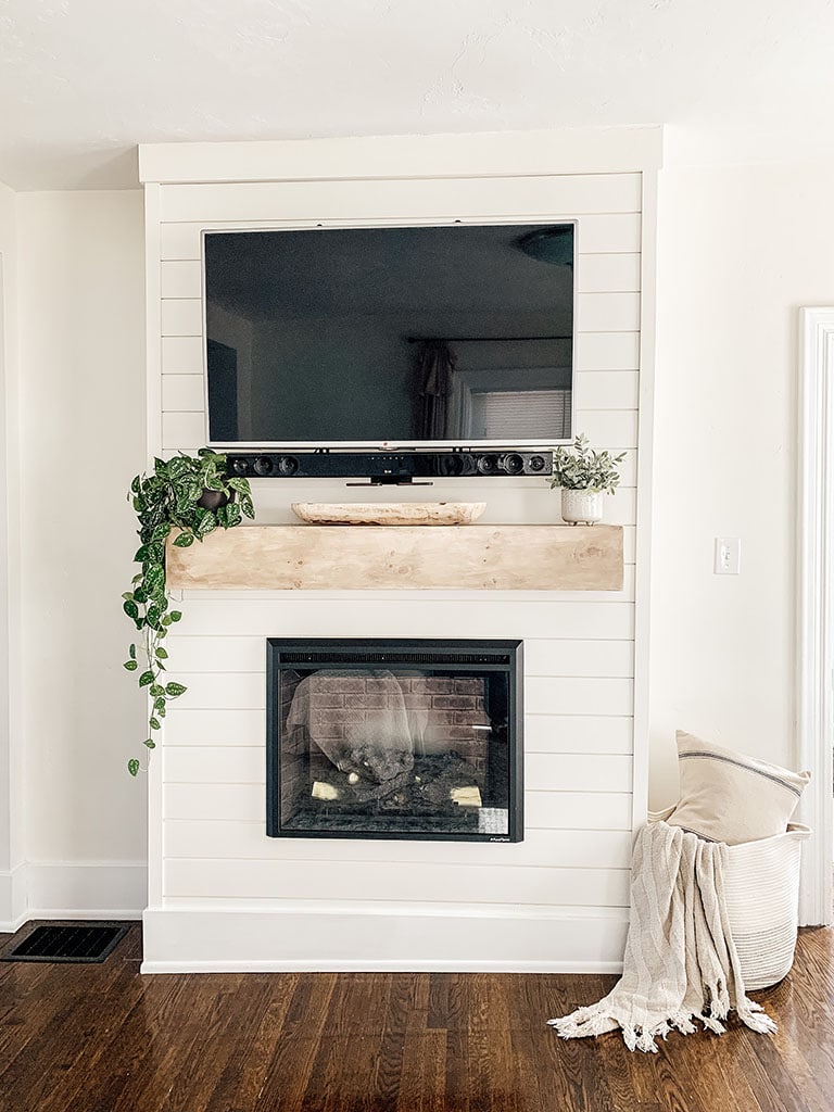 fireplace and mantel