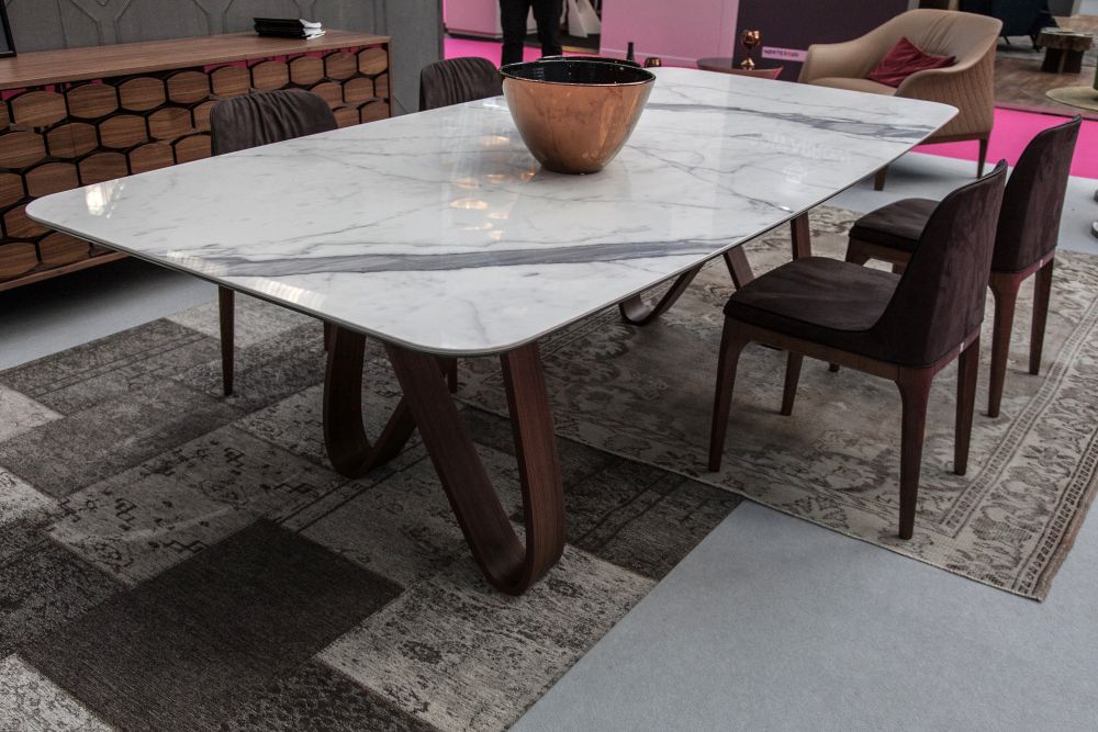 Large dining table with marble top ANGELO TOMAIUOLO