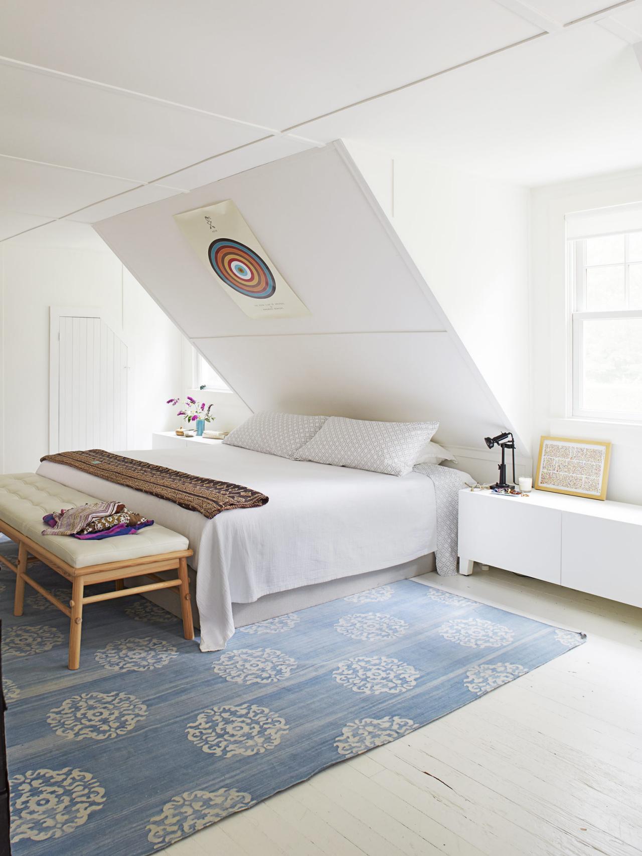 White traditional attic bedroom dormer windows