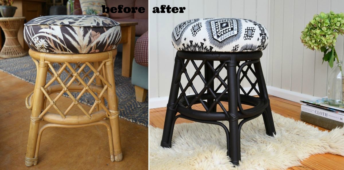 old French chair Before and after Reupholster