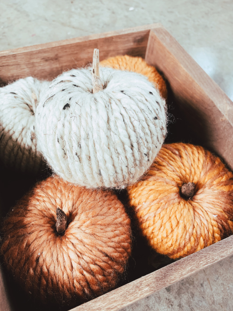 DIY Yarn Pumpkins