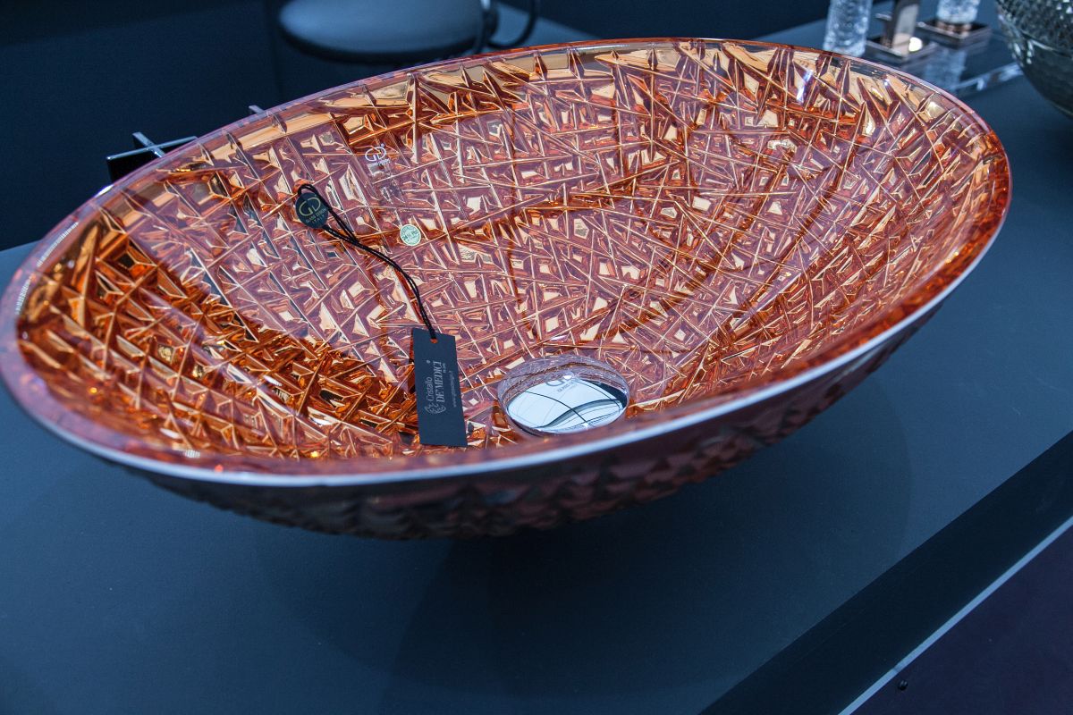 glass design italy wash basin