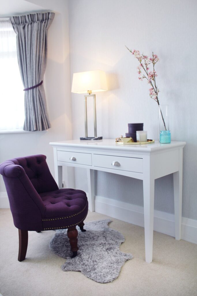 Purple and Gray Bedroom Makeover 683x1024