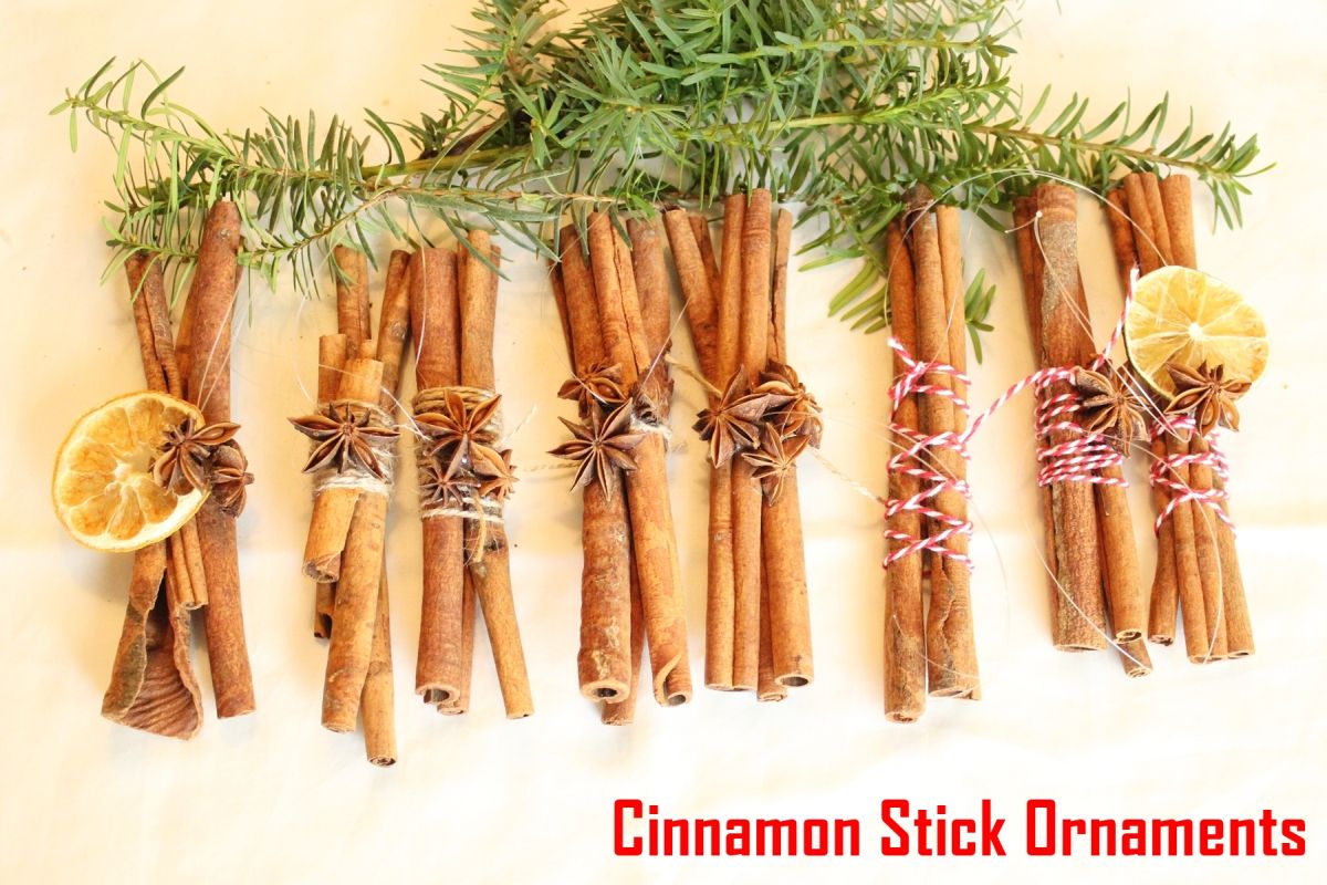 DIY Natural Christmas Tree Ornaments-Cinnamon Stick Bundle Ornaments