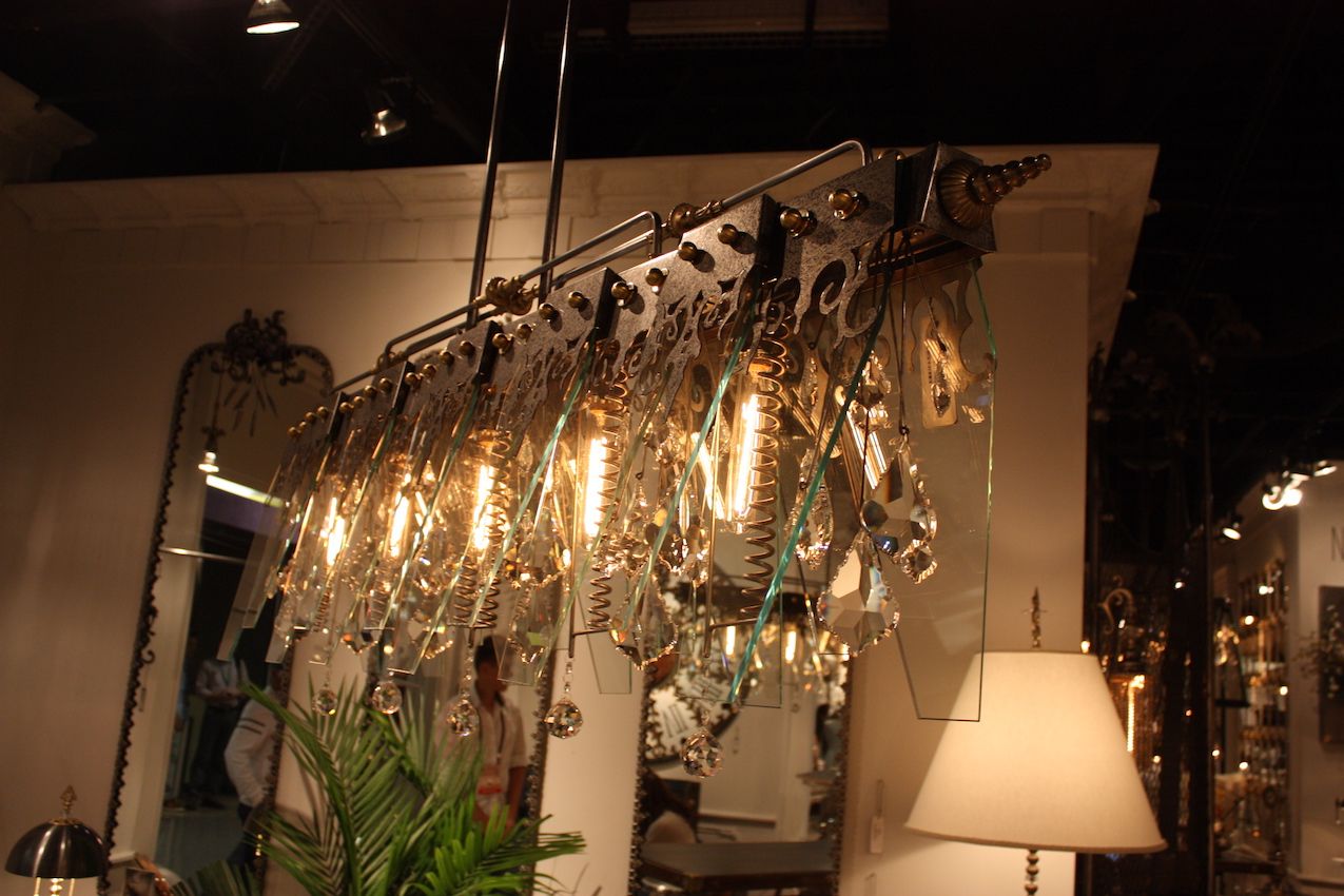 This type of industrial lighting works with luxury interiors.