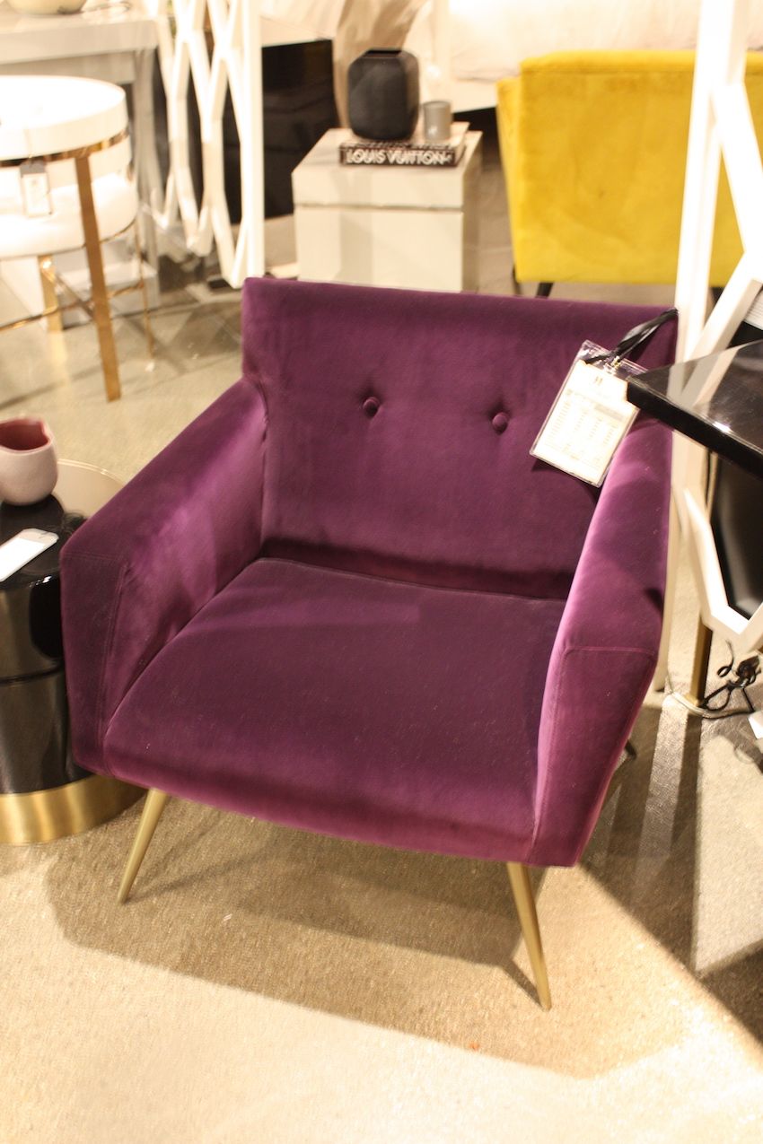 Resource decor purple velvet chair