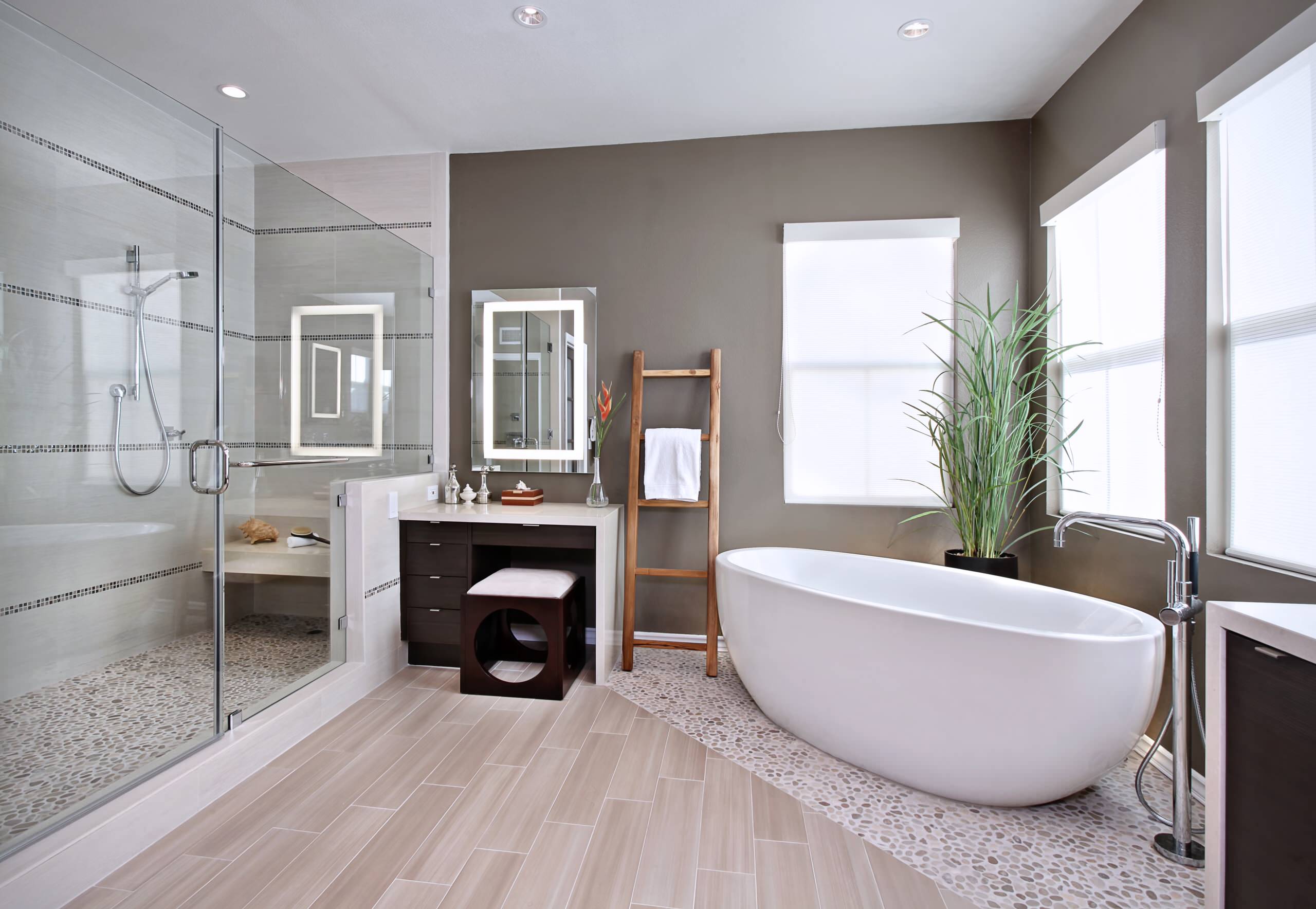 A Corner Bathroom Vanity by Your Shower