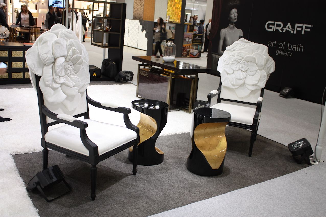 Paired with contemporary side tables, the cool designs remain elegant.