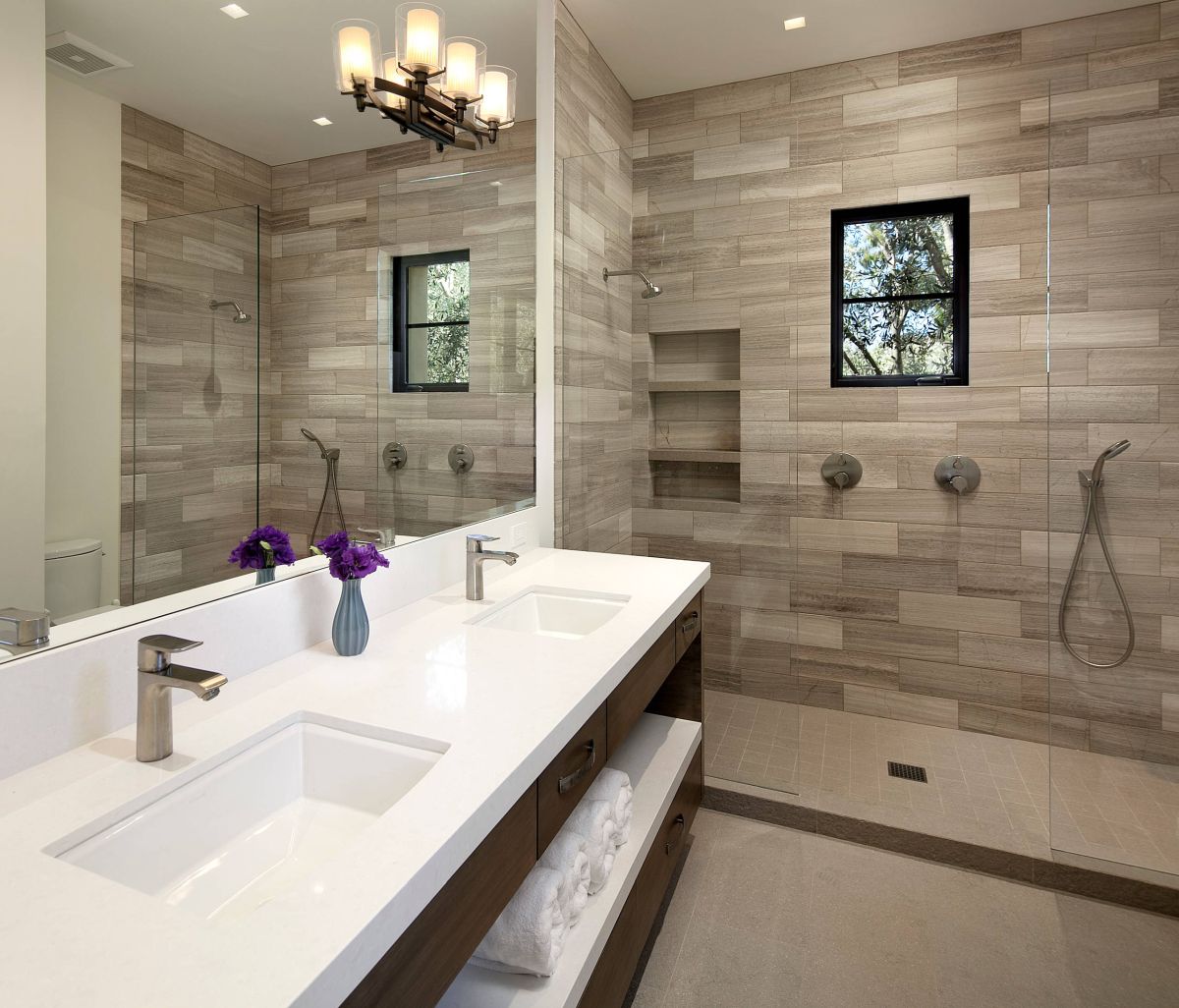 Contemporary bathroom light wood