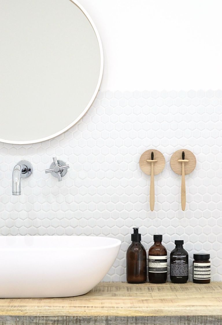 DIY wall mounted toothbrush holder