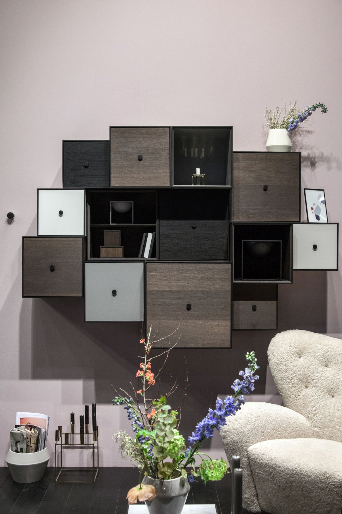 An arrangement of storage cubbies with the occasional open shelf can be really fun to design 