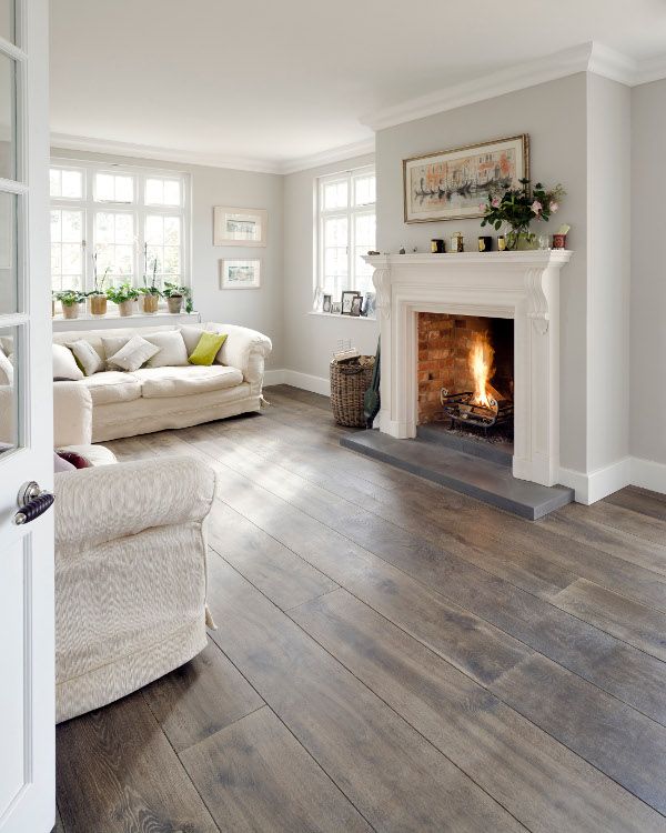 White simple rustic living room